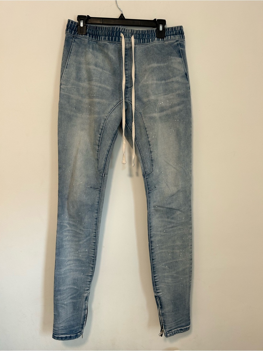 PacSun Light Blue Skinny Denim Jogger with Drawstring